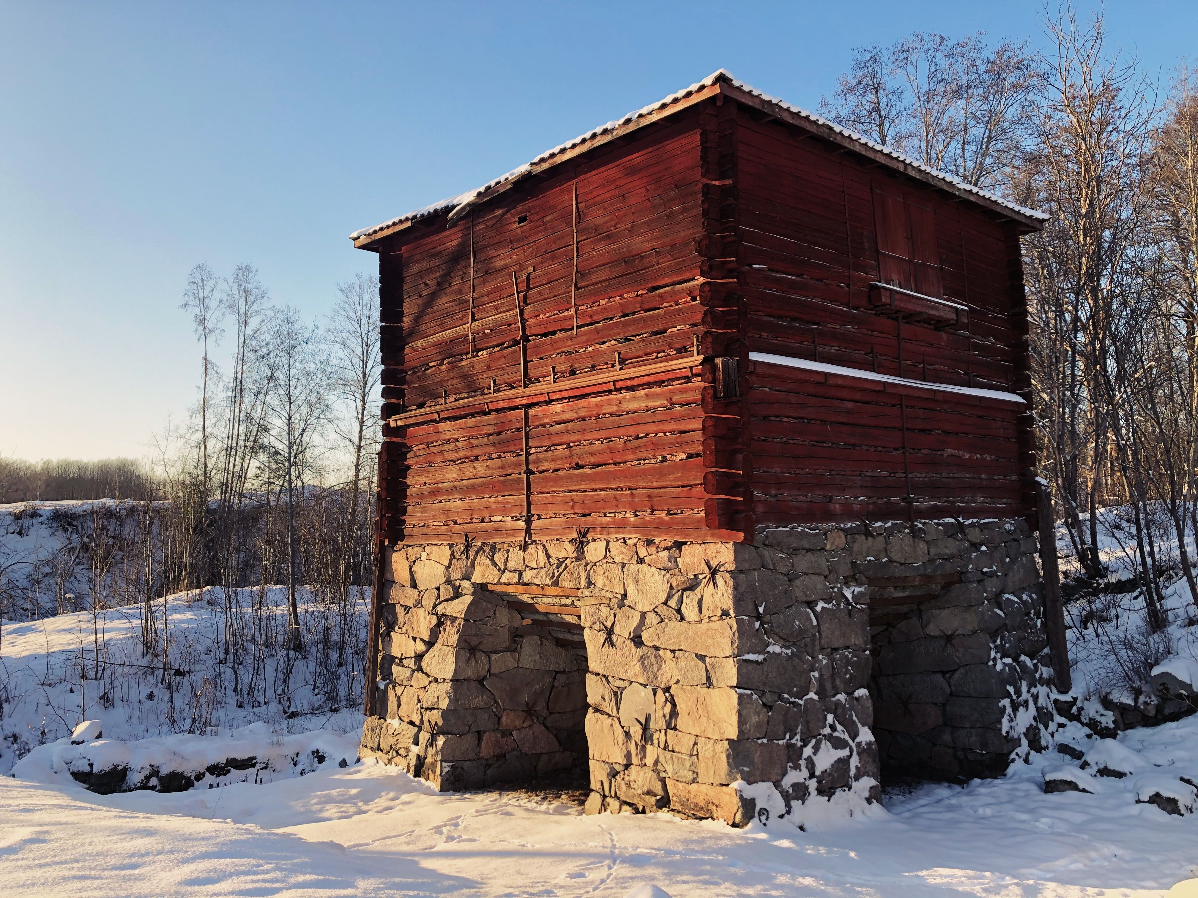 Masugn i vinterlandskap